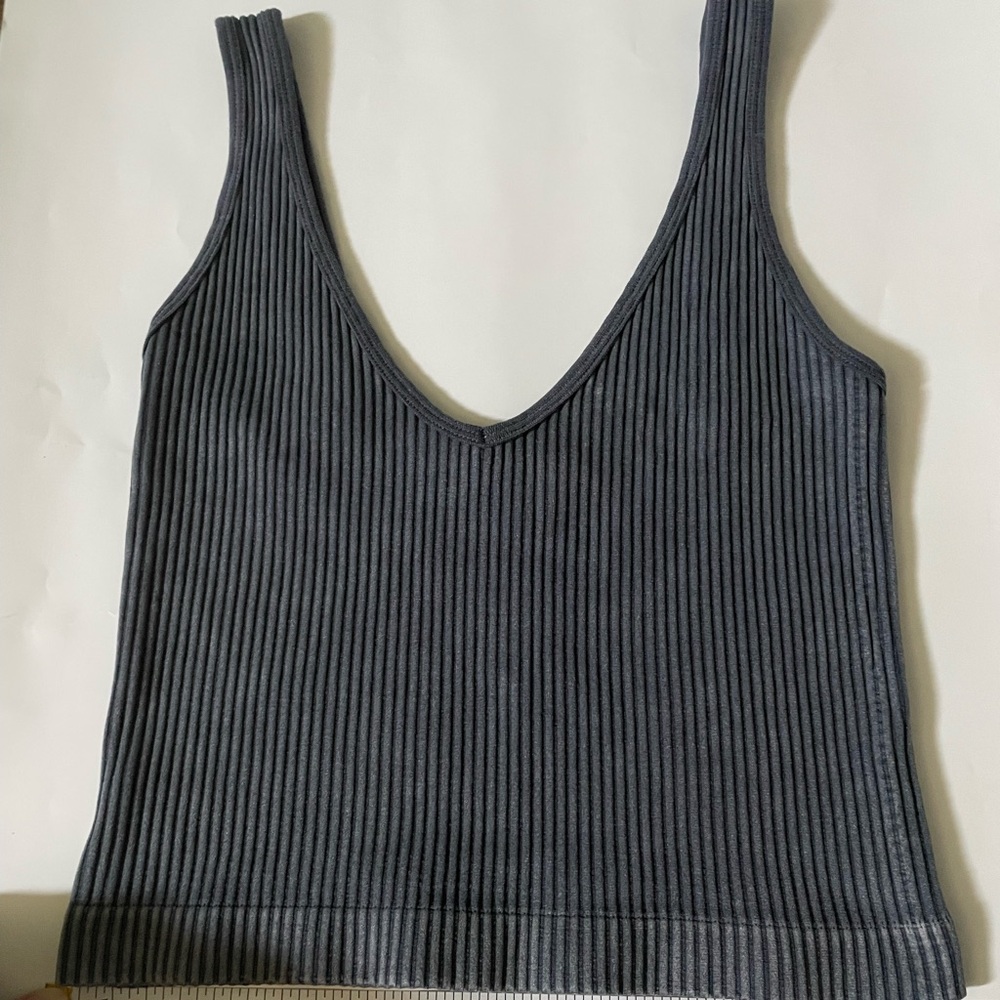 Aura Charcoal Ribbed Tank Top
